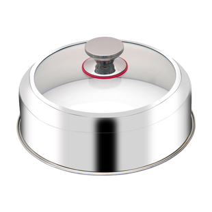 304不锈钢蒸锅锅盖盖子高盖锅盖家用圆型玻璃盖加厚高拱盖炒锅盖