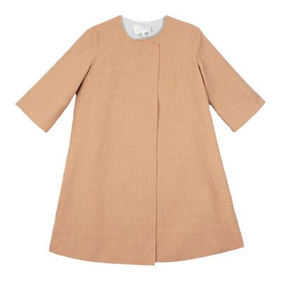 readme七分袖无领中长款风衣