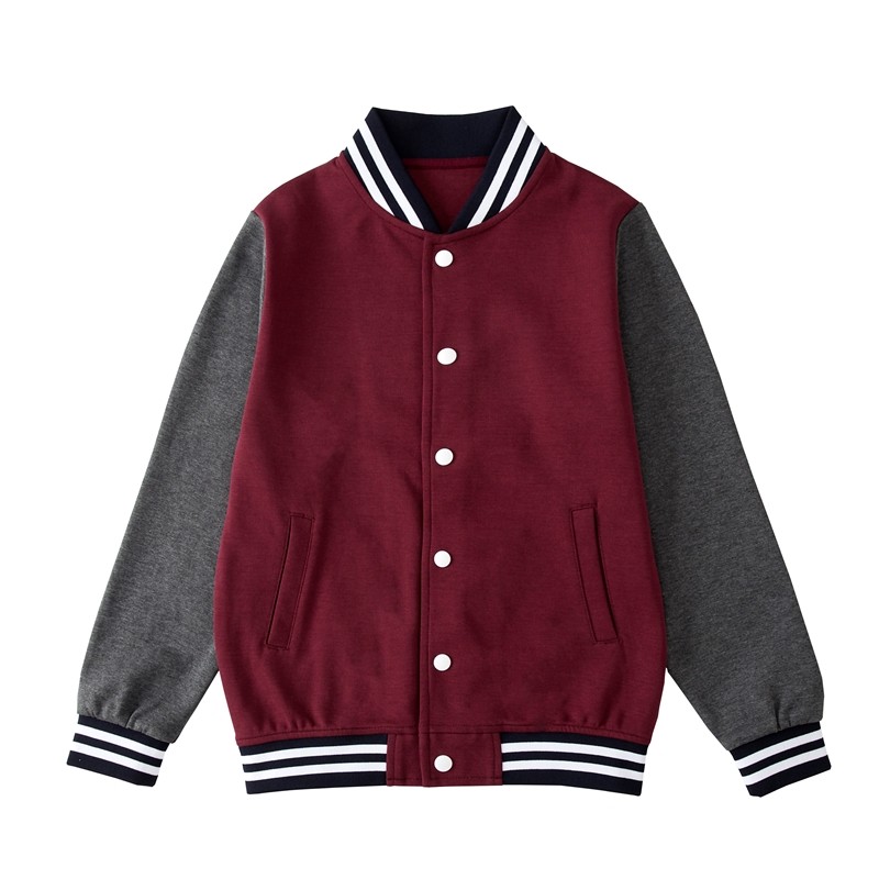 小学生春秋棒球女童枣红藏青校服