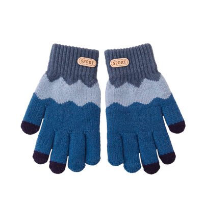 儿童手套秋冬保暖男女童户外防寒五指毛线男孩大童宝宝全指分指潮