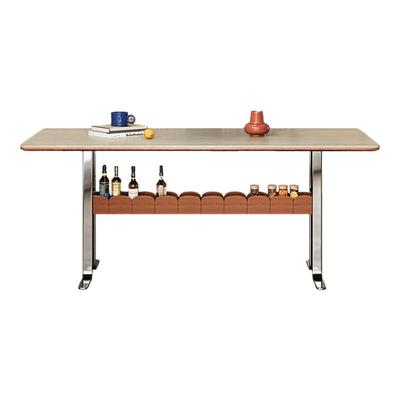 法式复古洞石岩板餐桌椅高级感