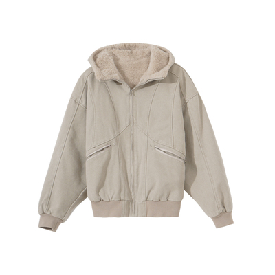 Holocene冬季加绒毛领棉服外套