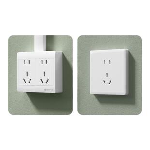 两开关插座明装二开十孔带开关厨房一键断电双开单控带10孔插座