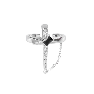 生命公约系列 酷哥拽姐看过来 原创十字架纯银戒指高级食指戒