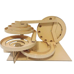 顺丰包邮小学三年级科学课4m长轨道圆盘过山车作业纸板手工材料包