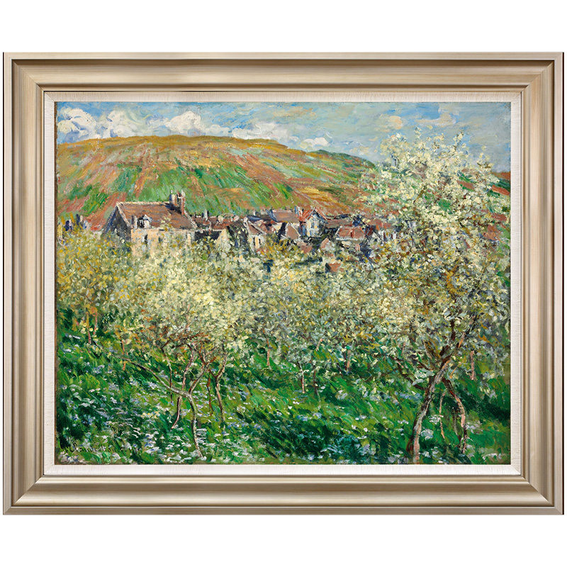 风色春天梅花莫奈油画客厅装饰画