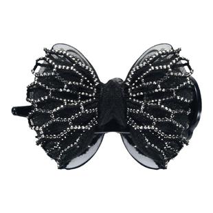 蝴蝶结丸子头抓夹头饰发夹女后脑勺网纱网红盘发神器高级感马尾夹