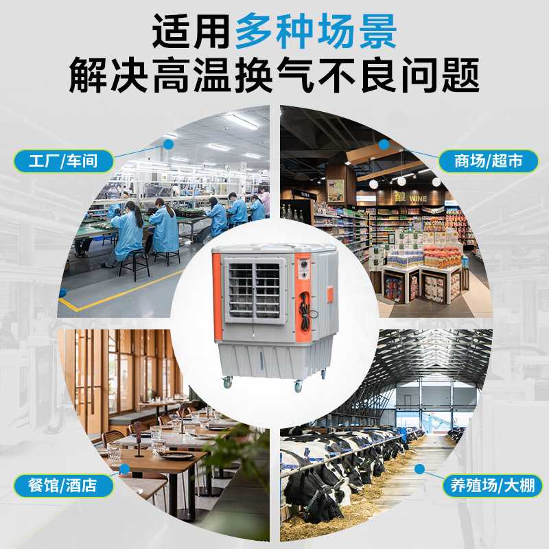 合能移动工业冷风机商用水冷空调扇工厂用制冷车间降温设备大风量