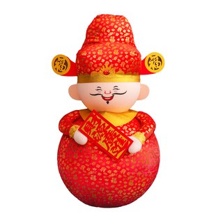 新年装饰品大号财神爷摆件春节过年炮筒商场店铺橱窗拍照布置道具