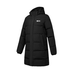 乔丹中长羽绒服男2025冬季新款商场同款双开拉链抗静电防泼水外套