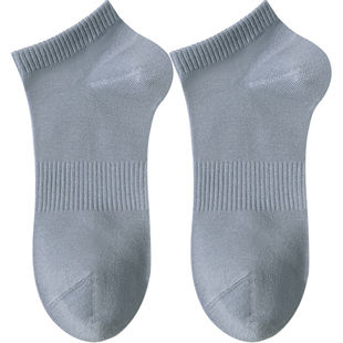 袜子男短袜春夏季薄款纯棉不掉跟防臭吸汗黑色跑步运动短款船袜