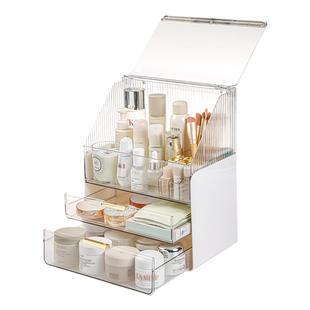 高级化妆品收纳盒梳妆台护肤品置物架亚克力整理盒桌面防尘化妆箱