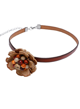 果实檀木choker项链锁骨链