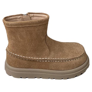 韩版儿童马丁靴2025秋冬女童短靴磨砂真皮男童棉靴加绒宝宝靴子潮