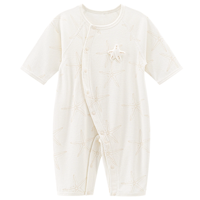 婴幼儿莫代尔七分袖连体衣春夏季