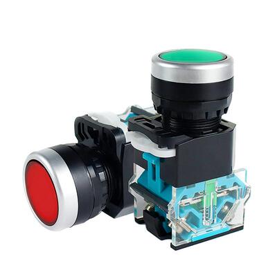 开关自圆形启动点动220V按复位