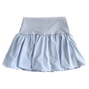 运动风花苞裙短裙女小个子高腰夏季时尚网球裙2026新款白色半身裙