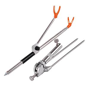 钓鱼撑杆架炮台地插鱼竿支架万向不锈钢鱼干枝架多功野钓手竿架杆