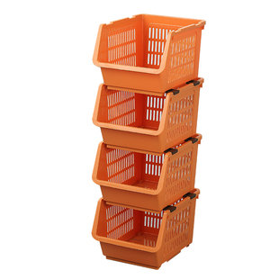 收纳篮幼儿园可叠加收纳小框子桌面零食储物盒厨房杂物收纳置物架