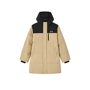 安德玛童装25年新款秋冬儿童中长款鸭绒羽绒服男女童三防户外上衣