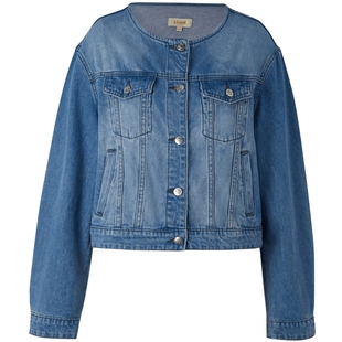 【莱赛尔】Eland衣恋圆领牛仔外套短款美式复古上衣春季款