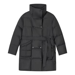 SALT.P可颜立翻领宽松系带简约一手长白鸭绒羽绒服2024冬