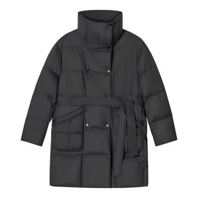 SALT.P可颜立翻领宽松系带简约一手长白鸭绒羽绒服2024冬