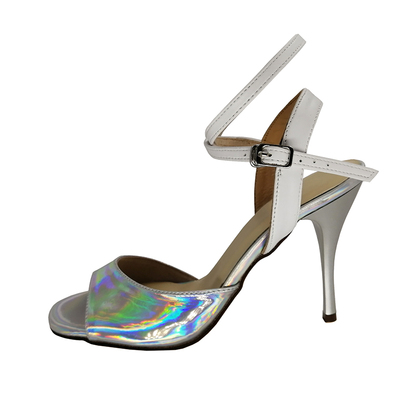 颜控仙女银色小羊皮牛皮底加厚阿根廷探戈Tango Salsa舞鞋