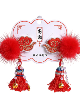 儿童发夹女孩汉服包布不扯发头饰