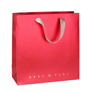 红色滋补珍品手提通用纸袋西洋参鱼胶石斛燕窝虫草海参礼品盒