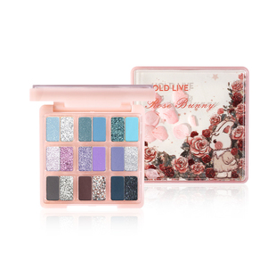 holdlive眼影盘甜心花园兔兔女哑光珠光修容腮红一体多巴胺玩妆