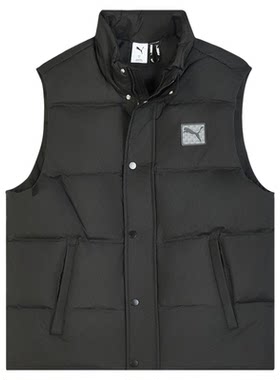 PUMA彪马羽绒马甲男装冬季新款立领运动服保暖背心夹克 635755