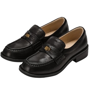 高伯伯同款73hours女鞋舒适印记26春季新款复古金币乐福鞋小皮鞋