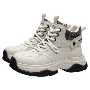 马克华菲马丁靴男款2026新款白色痞帅短靴休闲增高工装靴男士靴子