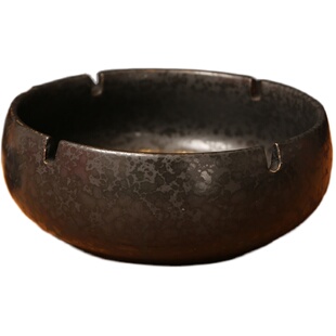 新中式陶瓷茶台烟灰缸大复古高端创意轻奢家用办公室茶桌摆件高档