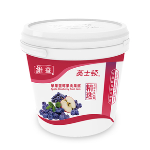 英士顿苹果蓝莓果肉果酱5kg 蓝莓果馅 水果蛋糕面包馅酸奶果粒馅