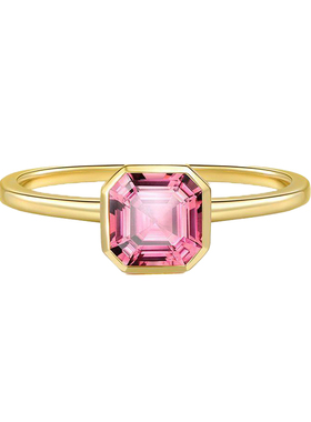 粉碧玺戒指镀S925银高贵气质手饰