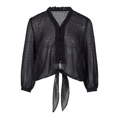 允硕夏季新品时尚百搭黑色罩衫女装透气吸汗休闲上衣外套455520