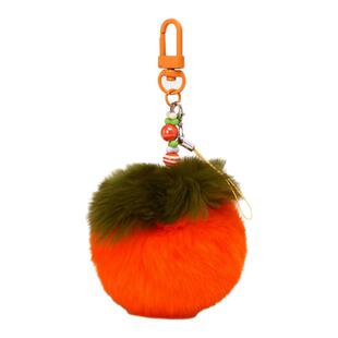 YUYI原创獭兔毛绒苹果柿子好柿发生书包包挂件车钥匙扣手机挂饰品