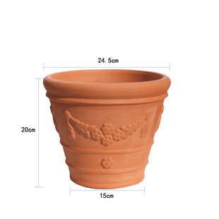 圆口收底 爱上花园 欧式 粗制红陶 大花盆 盆器陶盆 陶缸透气乡村