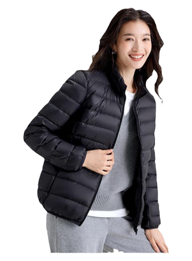 雅鹿短款立领轻薄款羽绒服女春冬时尚爆款小个子纯色保暖羽绒外套