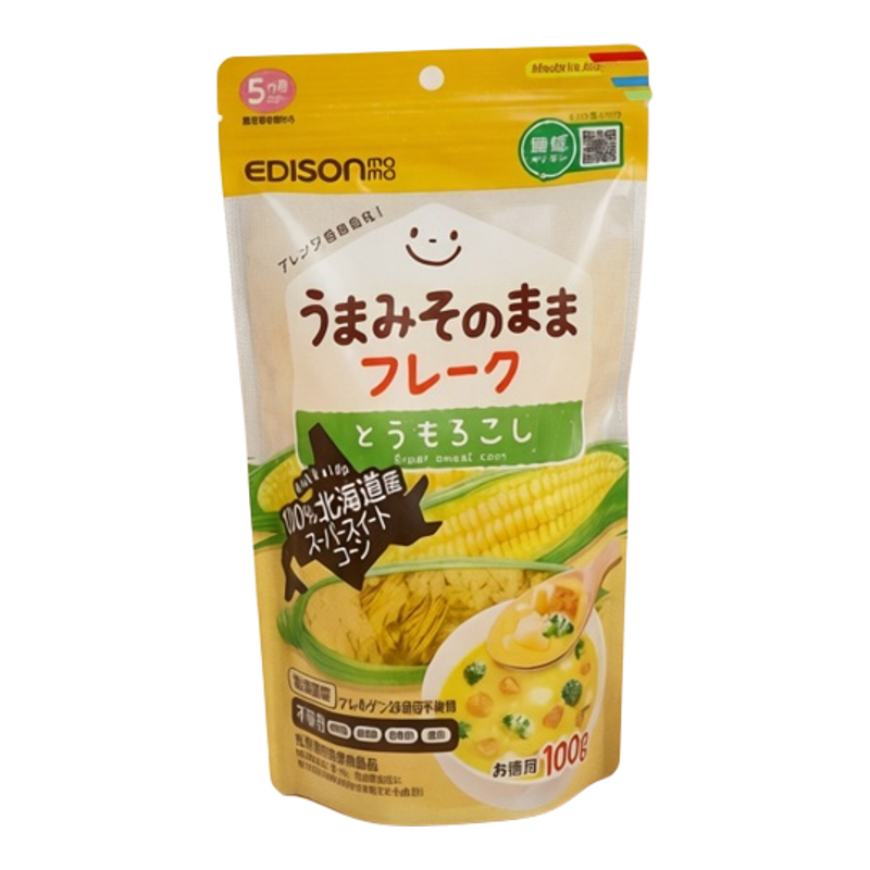 Edison Mama5个月以上婴儿辅食鲜味北海道粟米片糊玉米糊即冲100g