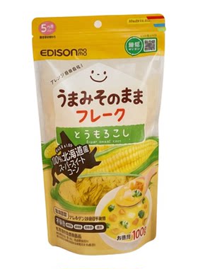 Edison Mama5个月以上婴儿辅食鲜味北海道粟米片糊玉米糊即冲100g