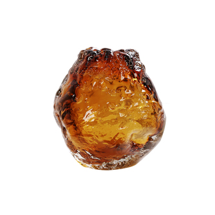 琥珀色琉璃花瓶轻奢艺术摆件客厅茶几电视柜玻璃装饰品工艺品摆设