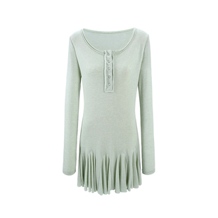 晶咕白标DADATATA【北海道少女】莱赛尔羊毛针织连衣裙女大码裙子