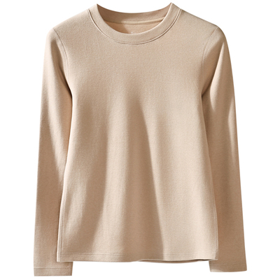 小圆领打底衫纯棉彩棉秋衣女款