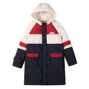 雪诗恋羽绒服外套中长款加厚冬季韩版少女初中生学院风羽绒袄衣服