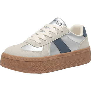 大东厚底板鞋女款2026新款春季加绒鞋子百搭复古德训鞋休闲运动鞋