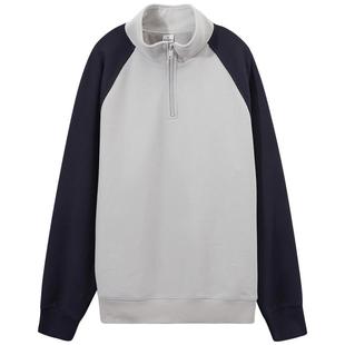 热风加绒卫衣2025年冬季新款男士撞色翻领内搭保暖加厚打底卫衣