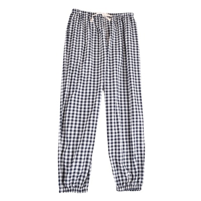 情侣梭织棉束脚裤大码家居裤薄款